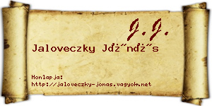 Jaloveczky Jónás névjegykártya
